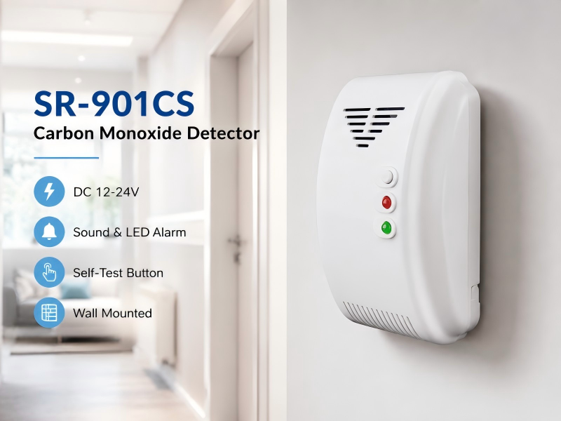 SR-901CS Carbon Monoxide Detector with NC Relay Output Network Co Leak Alarm System