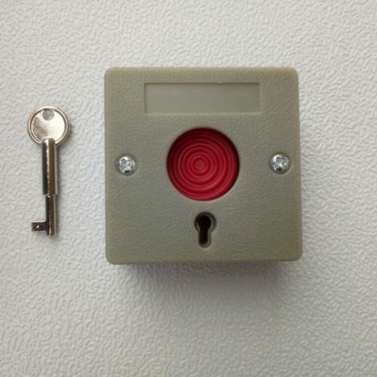 Small emergency panic button with manual key reset alarm SRA68 Fire