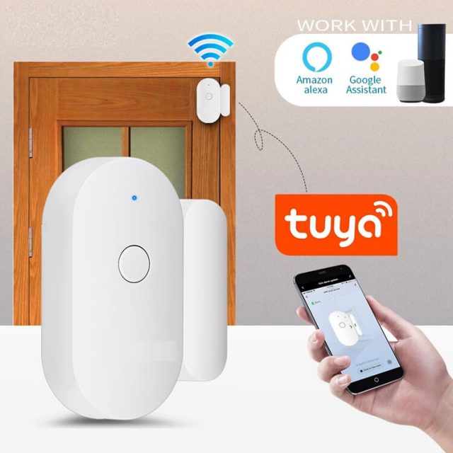 Home Security Tuya Smart Wifi Door Sensor With Alarm