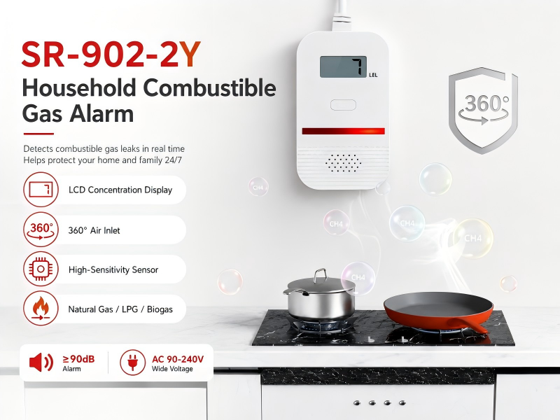 SR-902-2Y Home Safety CH4 LPG Gas Leak Sensor Alarm