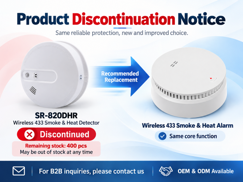 Wireless 433 Smoke & Heat Detector Replacement Notice