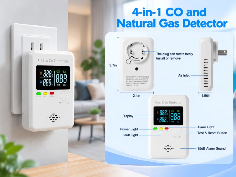 4-in-1 CO and Natural Gas Detector